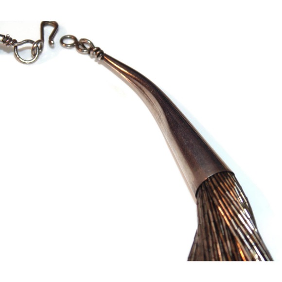 Southwestern 90 Strands Multistrand Twist Liquid Sterling Silver Chain Necklace - Picture 6 of 10